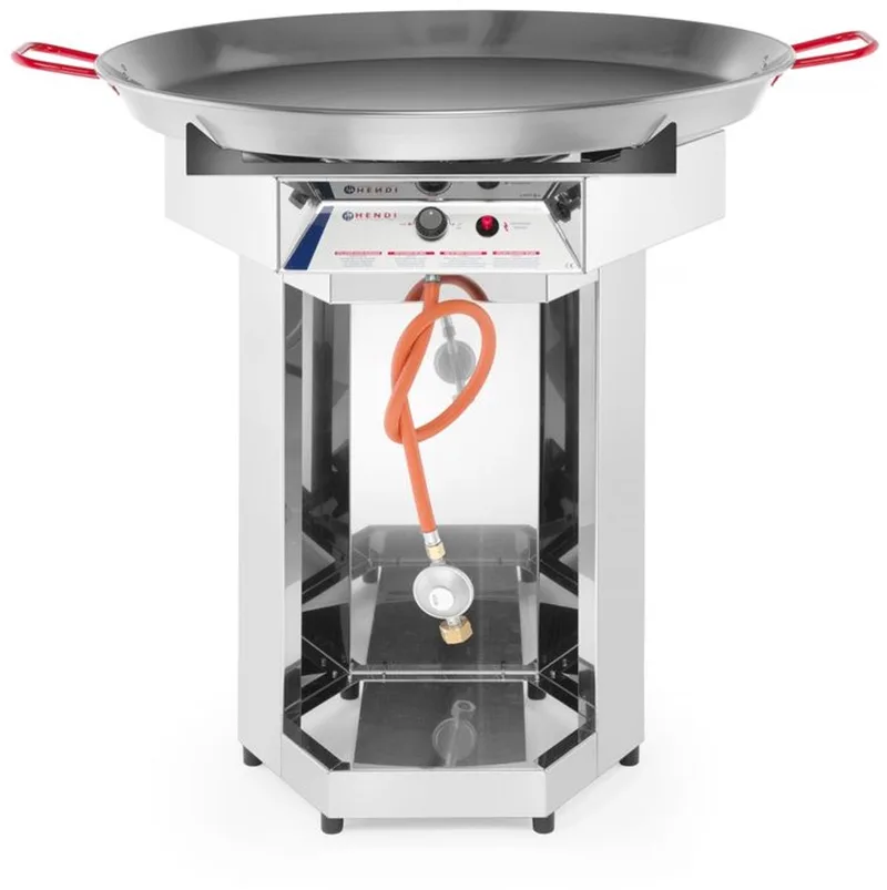 Paella barbecue – roestvrij staal – 7kW – ø800 mm – inclusief gasslang en drukregelaar by Hendi in Roestvrijstaal – product photo