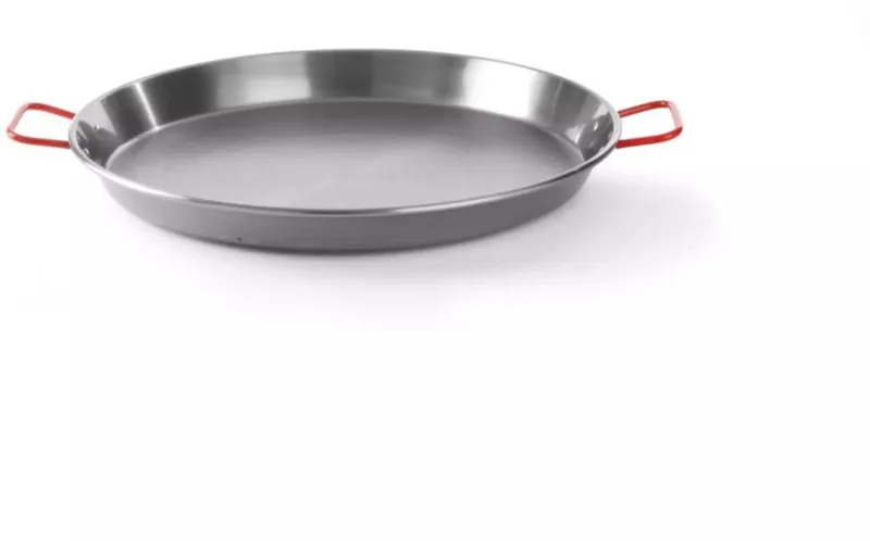 paellapan - koolstofstaal - twee handgrepen - diameter 30 cm, hoogte 11 cm - staalkleur - voor paella en barbecue op gaskookplaat de Hendi en Argent – photo produit