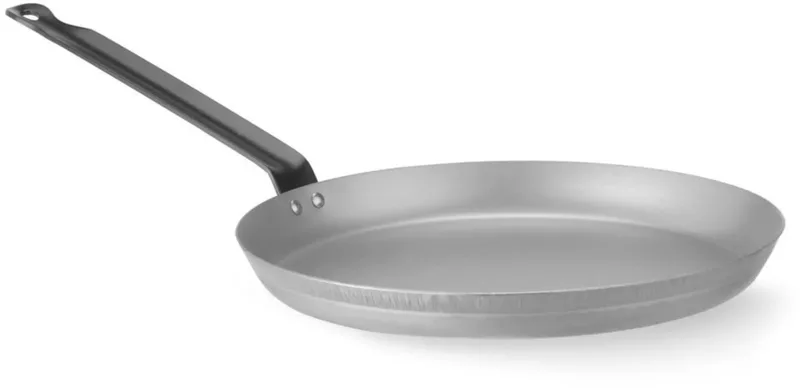 Pannenkoekenpan - koolstofstaal - lage rand - 29 cm - inductie en oven 220 graden by Hendi in Black – product photo
