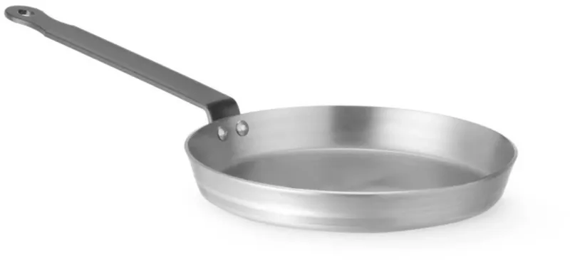 Pannenkoekenpan - koolstofstaal - scherpe bodemhoek voor soepel omdraaien - diameter 18 cm bij 10 cm hoog - zwart - geschikt voor inductie, gas en oven by Hendi in Staal – product photo