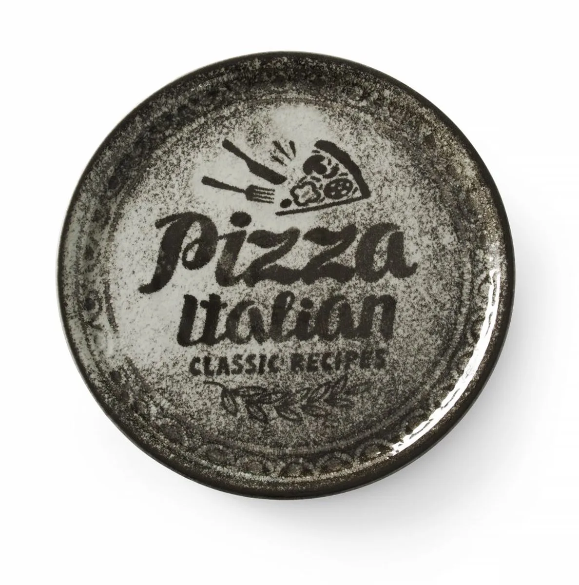 Pizzabord – Geglazuurd porselein – Ø 330 mm – Vaatwasmachinebestendig van Hendi in Zwart – productfoto