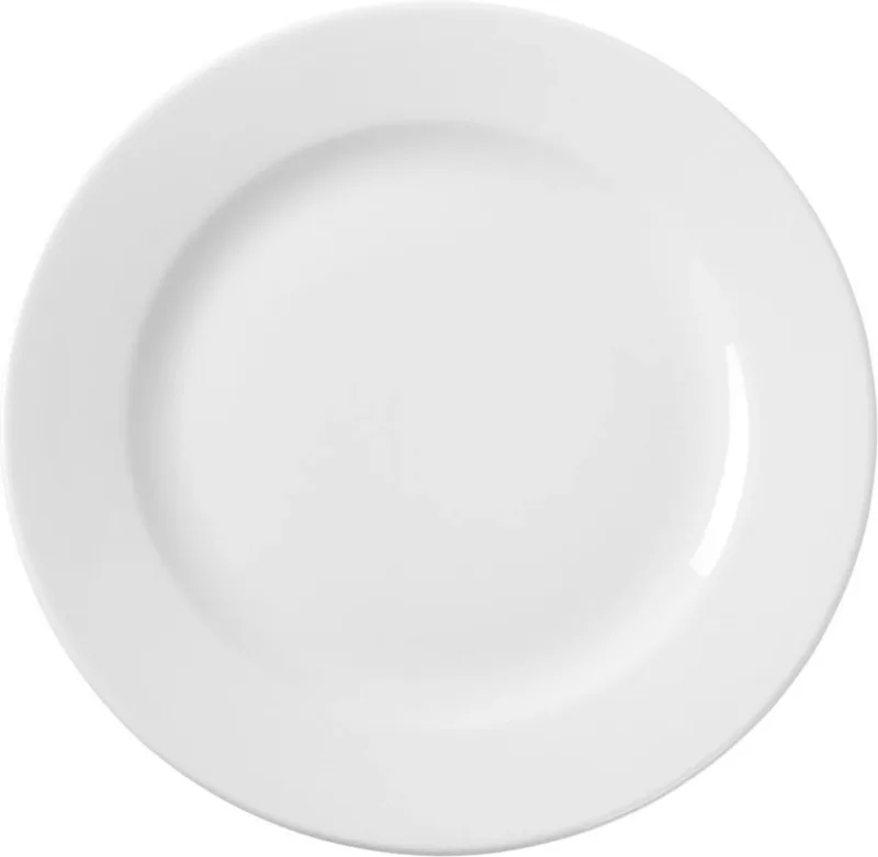 Plat bord – versterkte randen – slijtvast porselein – ⌀240 mm von Hendi in Weiß – Produktfoto