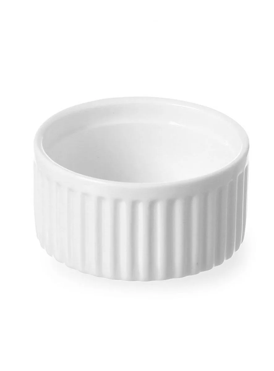 Porseleinen ramekin – geribbeld – thermoshockbestendig – Ø70x35 mm – helder de Hendi en Blanc – photo produit