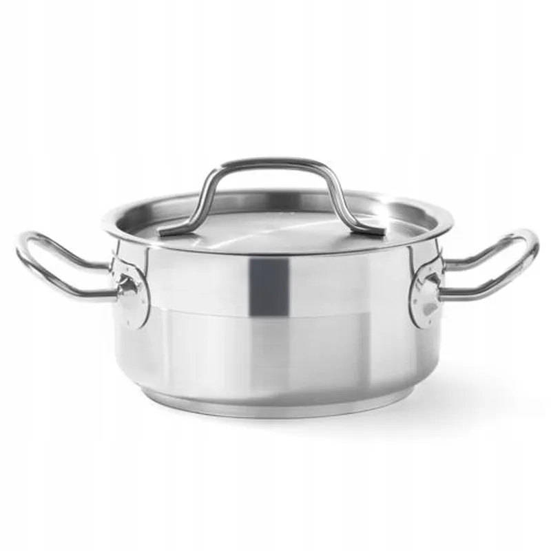Profi Line Lage Kookpan met Deksel, 1,5L, Inductie by Hendi in Silver – product photo