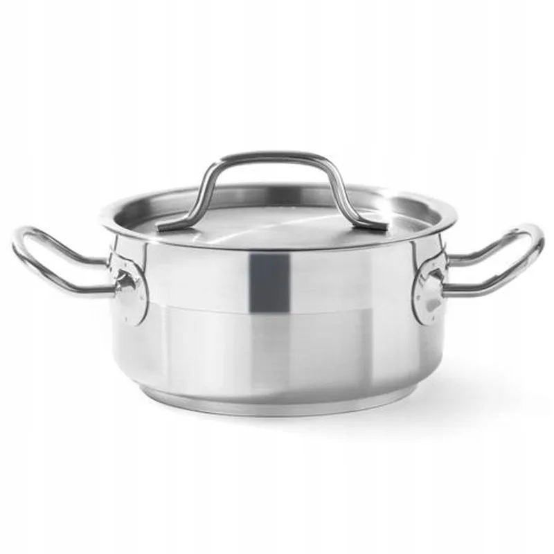 Profi Line Lage Kookpan met Deksel - 12L - Inductie by Hendi in Silver – product photo