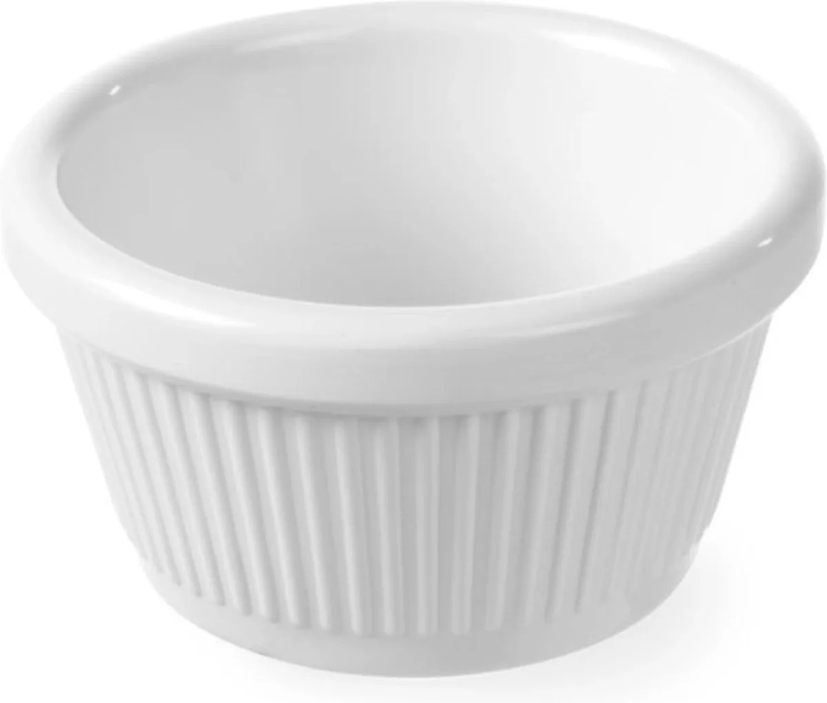 Ramekin – 50 ml – Geribbeld – Melamine – Vaatwasmachinebestendig van Hendi in Wit – productfoto