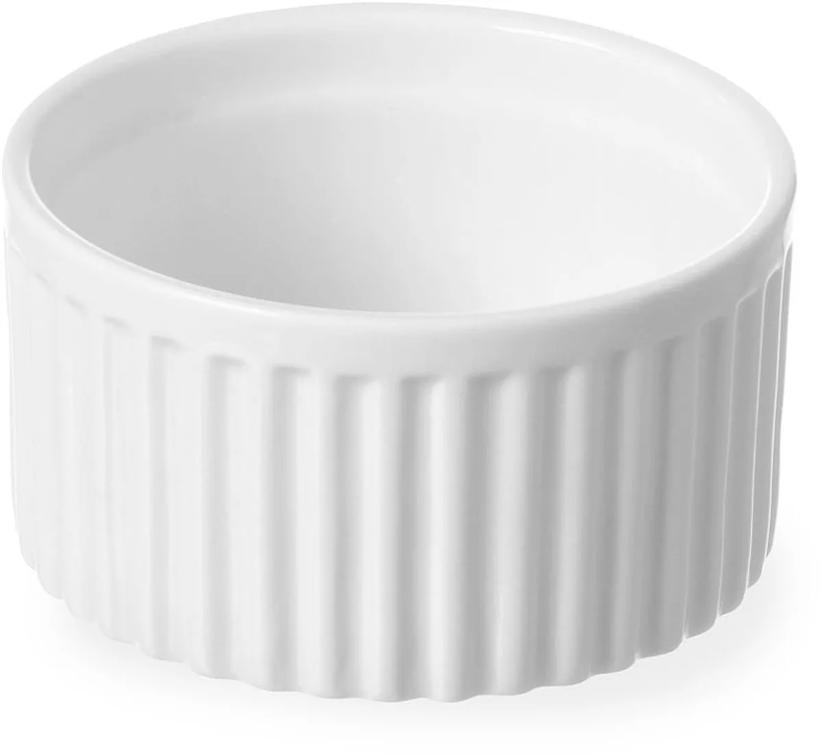 Ramekin – Geribbeld – Thermo shock bestendig – Porselein – Ø90x(H)48mm – Helder van Hendi in Wit – productfoto