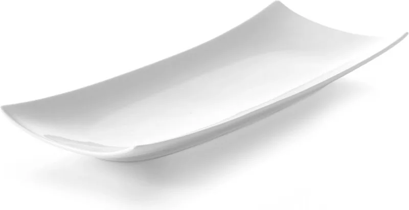 Rechthoekig bord – hard porselein – stoot- en slijtvast – 218x105x23 mm – roomwit by Hendi in White – product photo