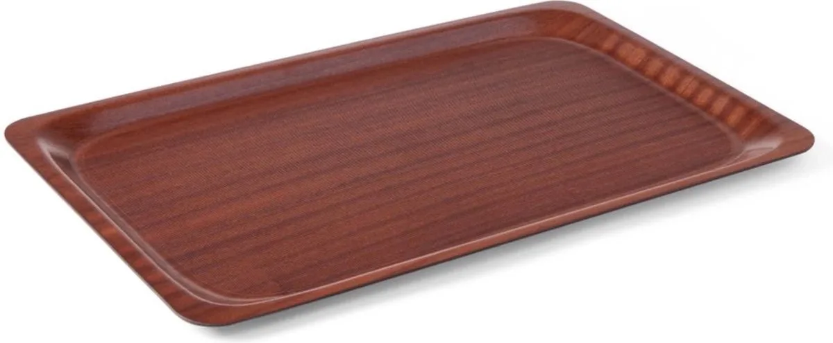 Rechthoekig dienblad – antislip – 325x530 mm fra Hendi i Mahonie – produktbillede