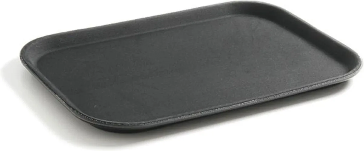 Rechthoekig dienblad – antislip rubberen laag – schokbestendig – 255x355 mm fra Hendi i Sort – produktbillede