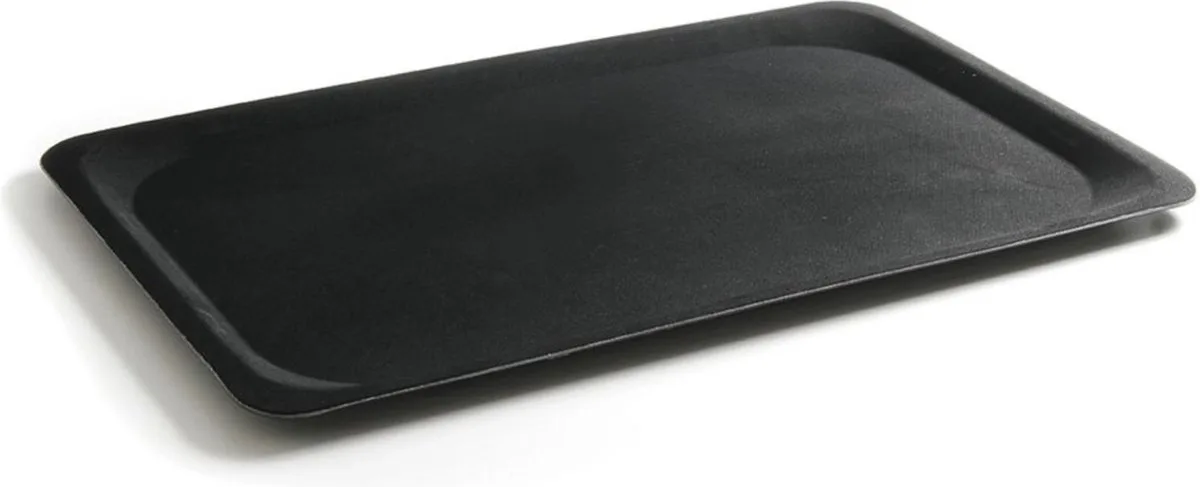 Rechthoekig dienblad – glasvezelversterkt – antislip – schokbestendig – 325x530 mm van Hendi in Zwart – productfoto
