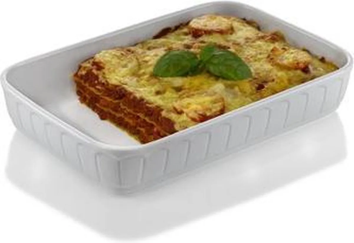 Rechthoekige ovenschaal – porselein – thermoshockbestendig – 2,3L – 282x192x65 mm van Hendi in Wit – productfoto