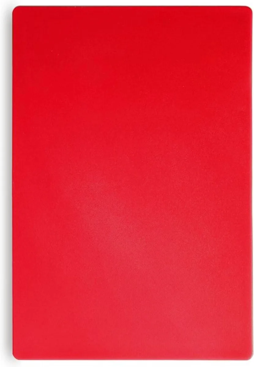 Rode HACCP snijplank – HDPE kunststof – 450x300 mm – vaatwasmachinebestendig van Hendi in Rood – productfoto