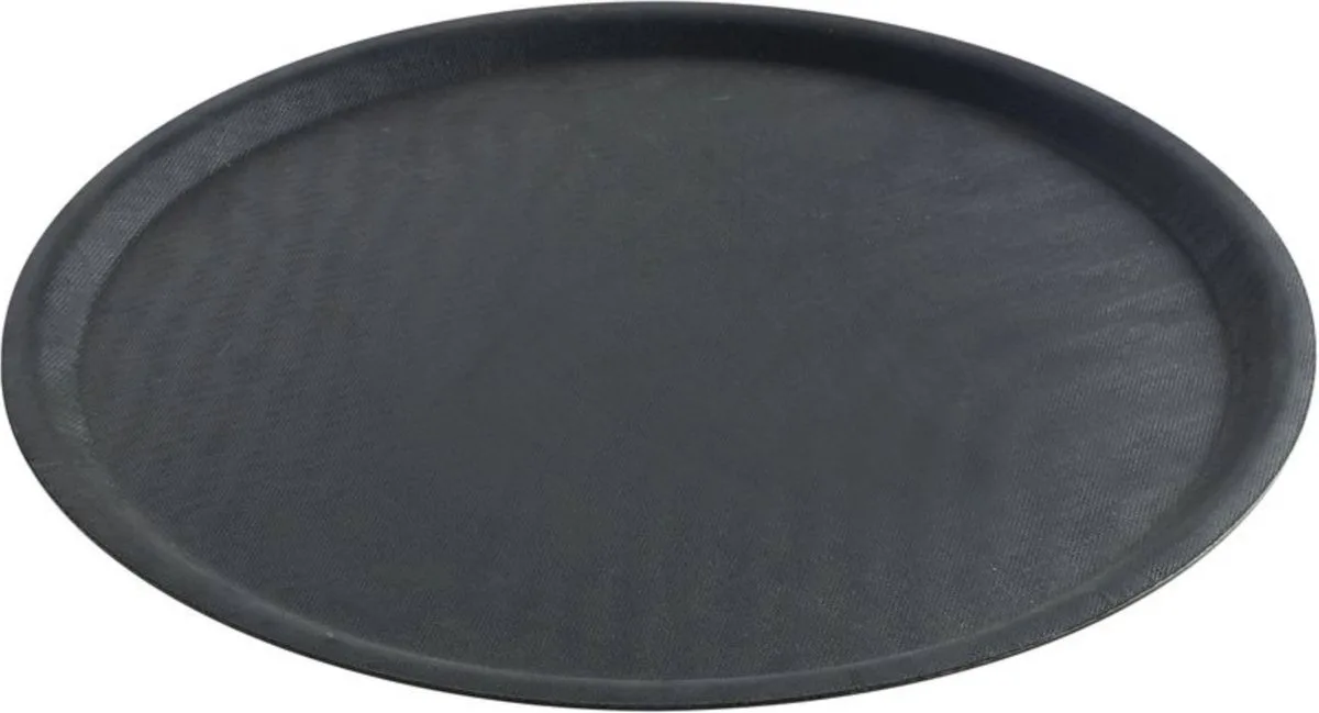 Rond dienblad – antislip – schokbestendig – Ø 400 mm van Hendi in Zwart – productfoto