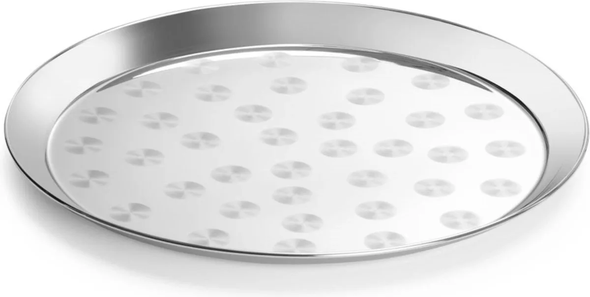 Rond serveerplateau – geborsteld staal – vaatwasserbestendig – ⌀400 mm by Hendi in Roestvrij – product photo