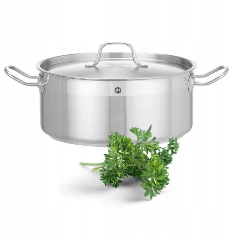 RVS Kookpan met Deksel 12L Ø32cm - Professioneel & Inductie by Hendi in Silver – product photo