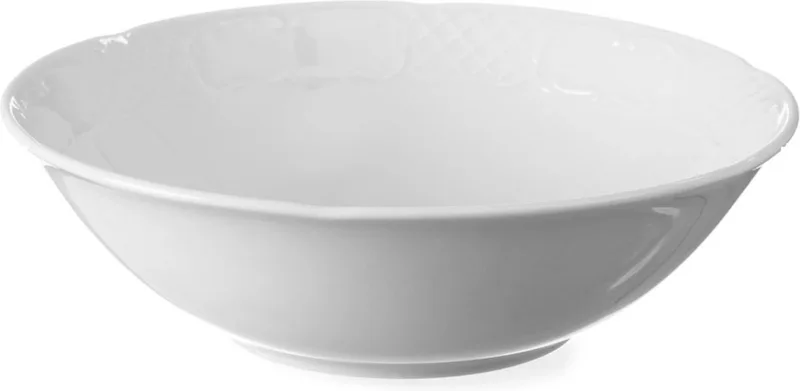 Saladeschaal – Hotelporselein – Versterkte randen – 1L – ⌀230x(H)65mm by Hendi in White – product photo