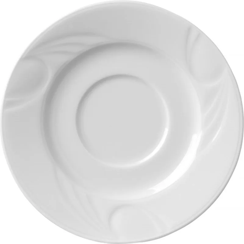 Schotel voor espressokopje – versterkte randen – slijtvast porselein – ø125 mm by Hendi in White – product photo