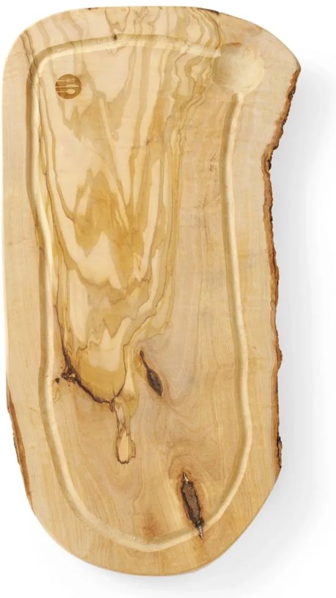 Serveerplank met groef – Olijfhout – Handgemaakt – 400x250x18 mm från Hendi i Brun – produktbild