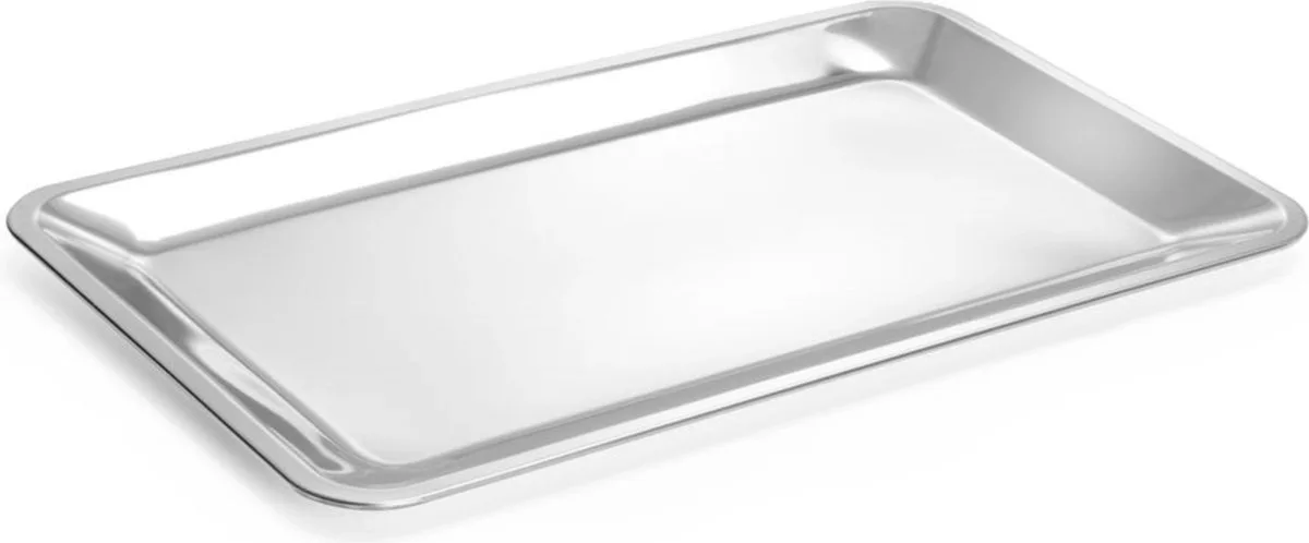 Serveerplateau – GN 1/1 – Roestvast staal – Brede rand – 530x325x20 mm van Hendi in Grijs – productfoto