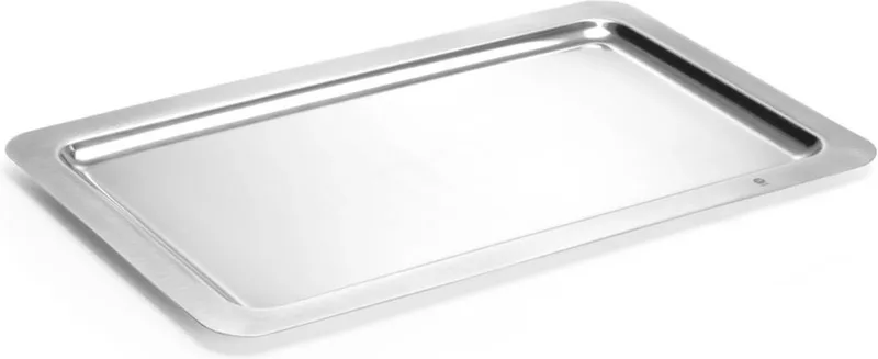 Serveerschaal GN 1/1 – Gepolijst roestvast staal – 530x325x13 mm – Vaatwasmachinebestendig van Hendi in Roestvrijstaal – productfoto