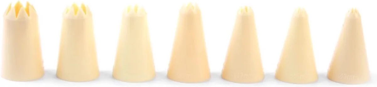 Set van 7 gekartelde spuitmondjes – diverse diameters by Hendi in White – product photo