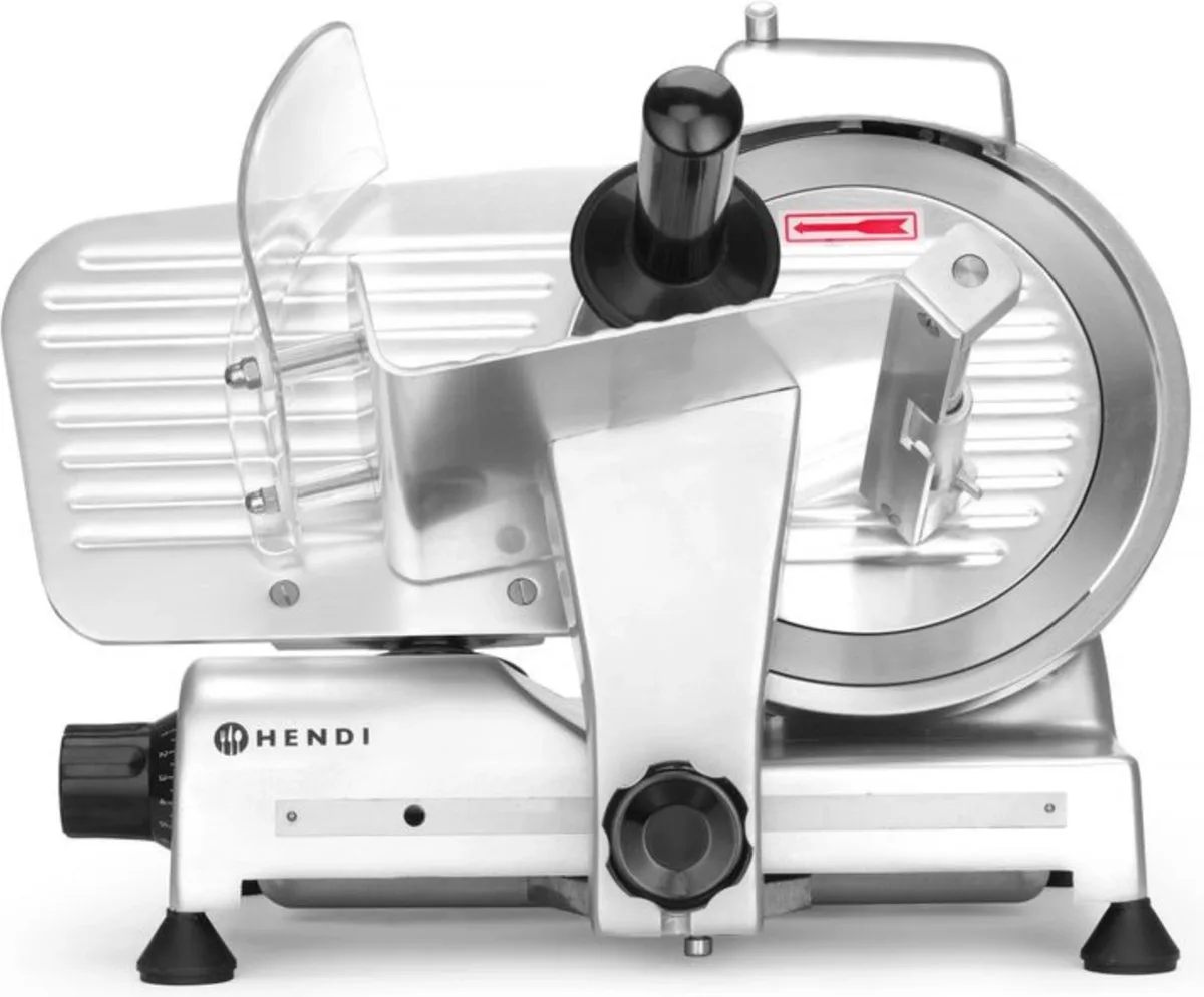 Snijmachine Profi Line – Hoog vermogen – Veiligheidsschild – 220 mm mes – Aluminium behuizing by Hendi in Metaal – product photo