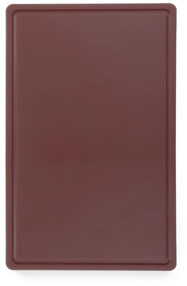 Snijplank HACCP GN 1/1 – dubbelzijdig – sapgeul – 530x325 mm van Hendi in Bruin – productfoto