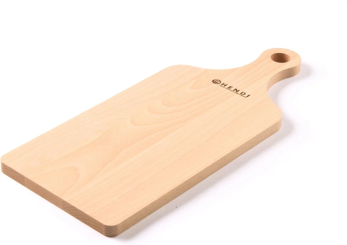 Snijplank met greep – massief beukenhout – 390x160 mm – licht hout de Hendi en Hout lichtWit – photo produit