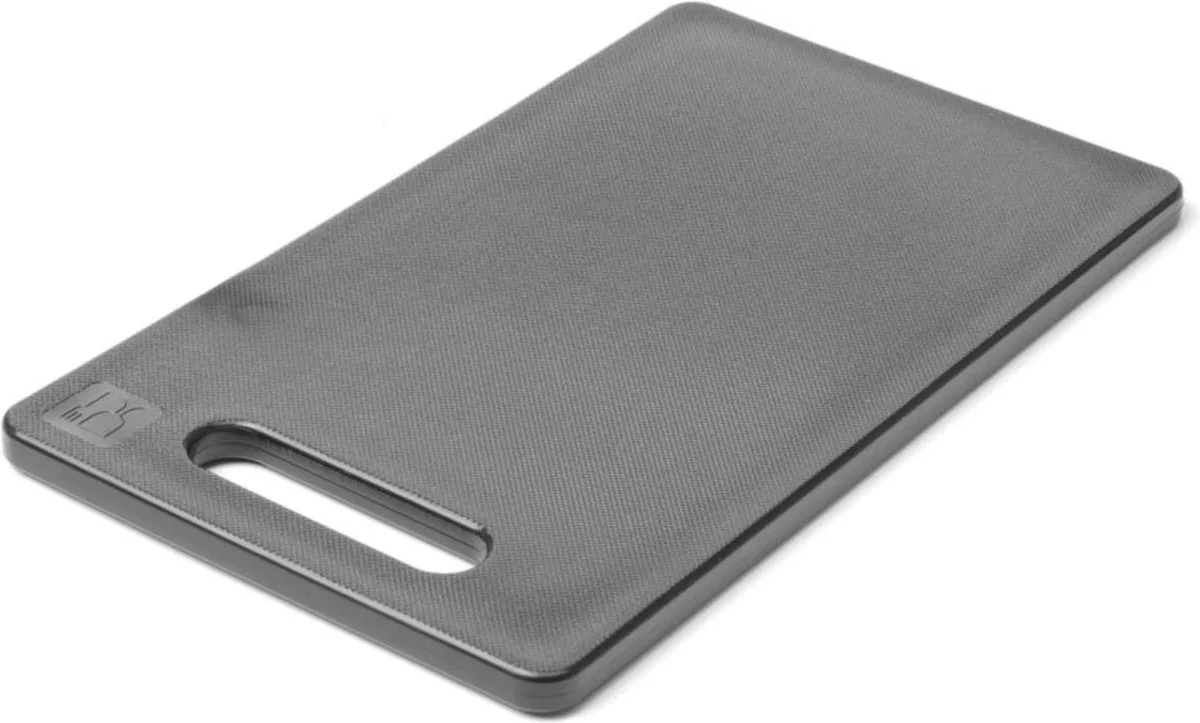 Snijplank met handgreep – 250x150 mm – HDPE – dubbelzijdig gebruik fra Hendi i Sort – produktbillede