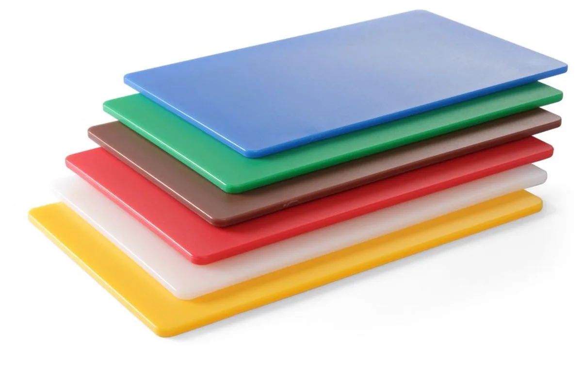 snijplankenset - HDPE 500 kunststof - gastronorm 1/1 - 530x325 mm, 10 mm dik - HACCP kleurcodering - 6 kleuren, 6 stuks - voor horecakeuken van Hendi in Wit – productfoto