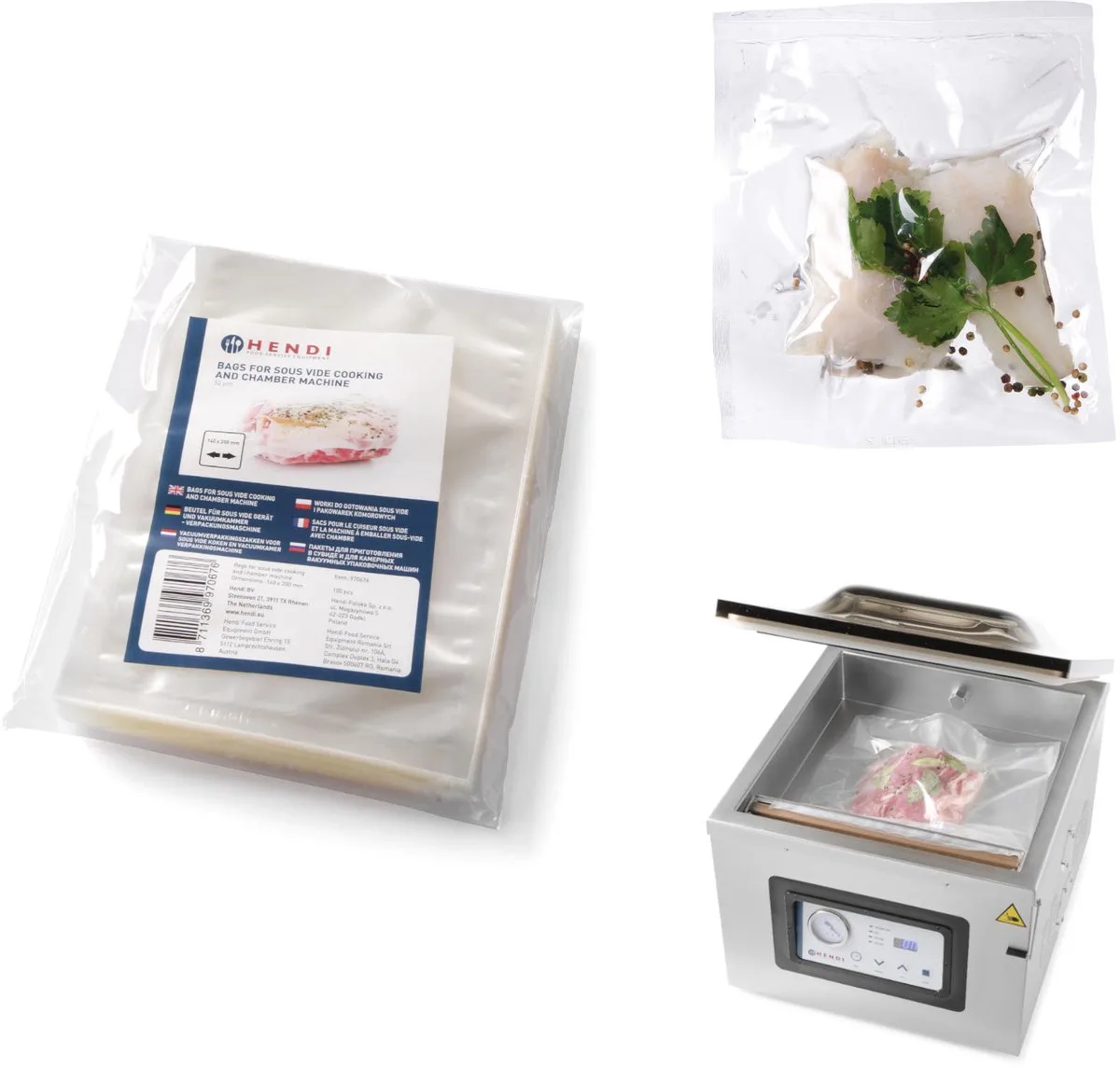 Sous-vide Kookzakken - 200x300mm - 100 stuks by Hendi in Transparent – product photo