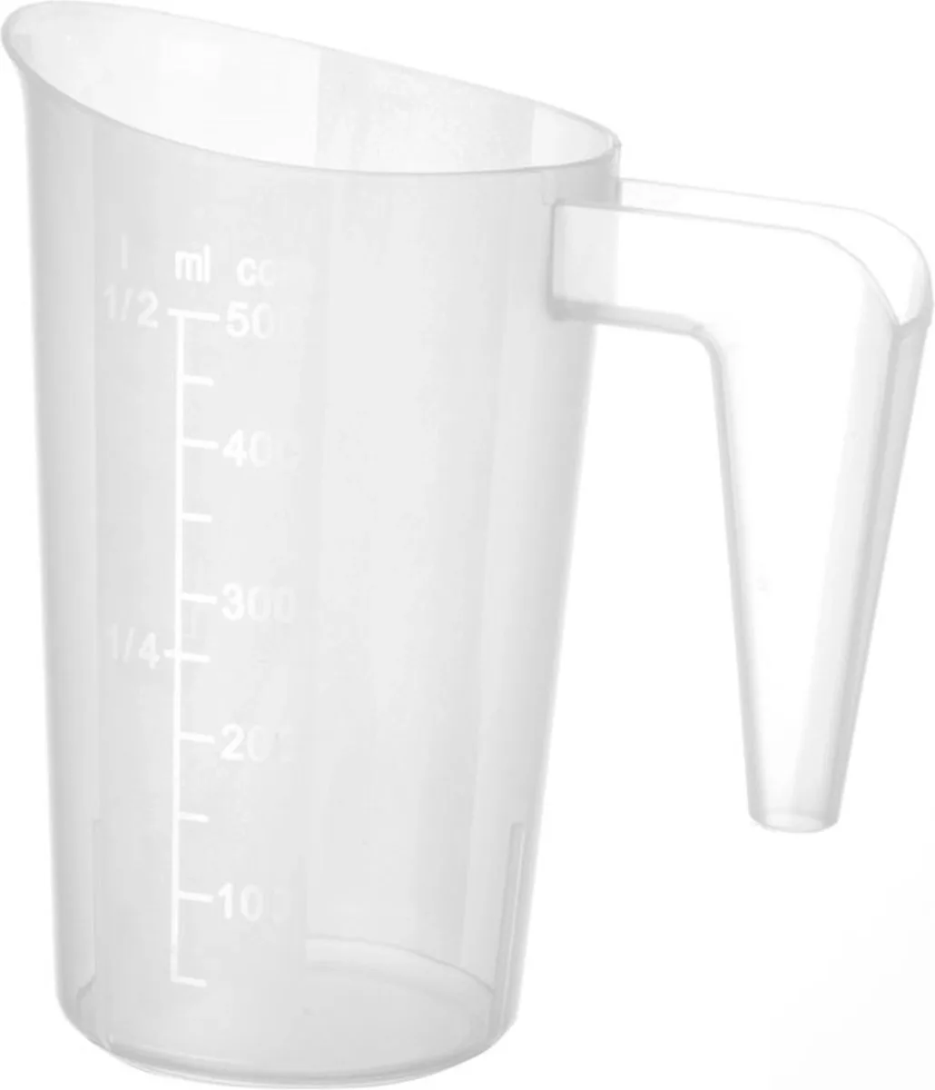 Stapelbare maatbeker – 0,5L – reliëf schaalverdeling – vaatwasmachinebestendig de Hendi en Transparent – photo produit