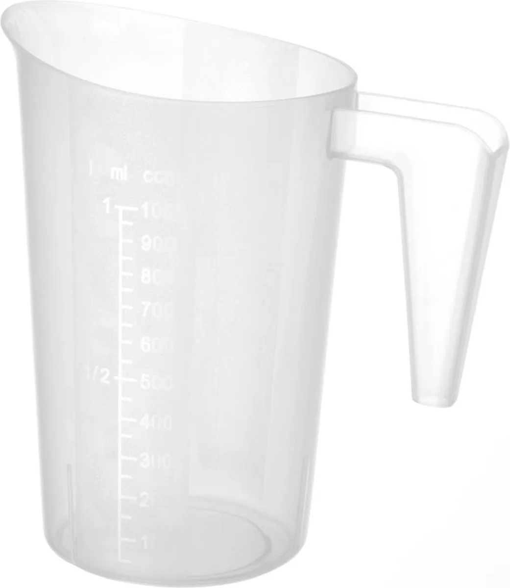 Stapelbare maatbeker – 1 liter – polypropyleen – vaatwasmachinebestendig de Hendi en Transparent – photo produit