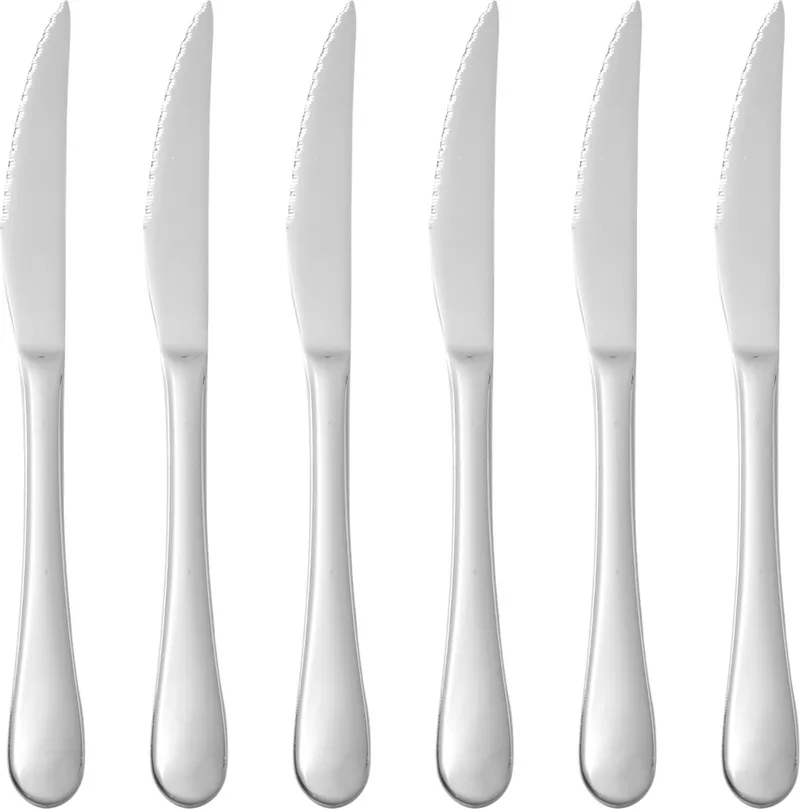 Steakmes – Profi Line – Hoogglans Afwerking – 215mm – Set van 6 by Hendi in Rvs – product photo
