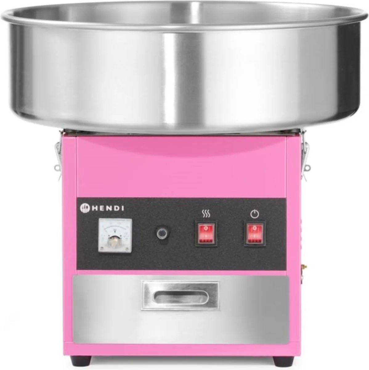 Suikerspinmachine – 230V/1200W – Met lade en voltmeter – 520x520x480 mm van Hendi in Roze – productfoto