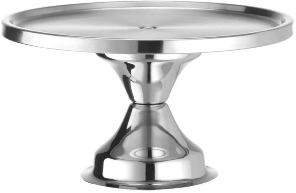 Taartplateau op voet - rvs - 32,2 cm diameter, 17,5 cm hoog - zilver - horecapresentatie van Hendi in Staal – productfoto