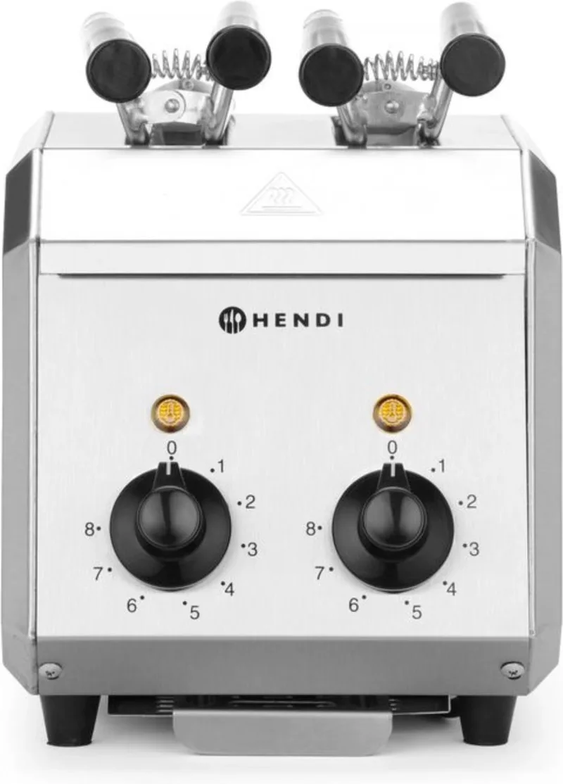 Tosti-apparaat – geïsoleerde handgrepen – timer met alarm – uitneembare kruimellade – roestvast staal by Hendi in Roestvrij staal – product photo