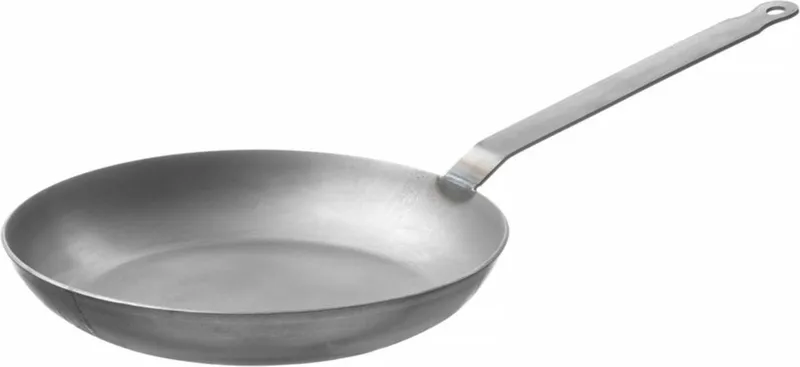 Traditionele koekenpan – plaatstaal – gelast handvat – ⌀240 mm – hoge hittebestendigheid by Hendi in Grey – product photo