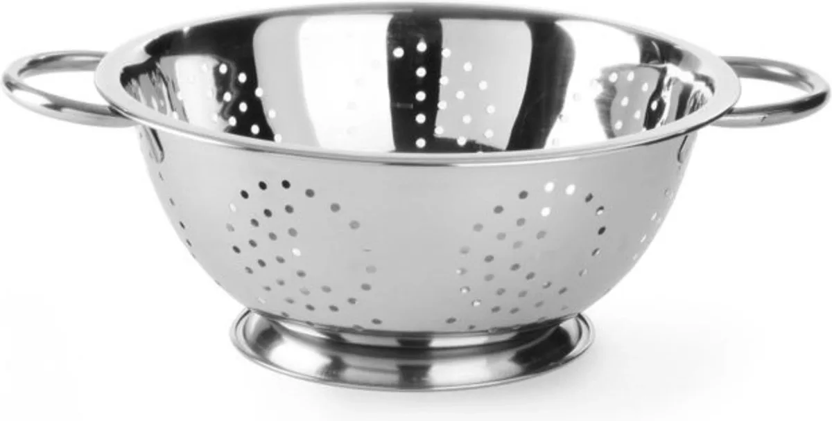 Vergiet met voet en grepen – roestvrij staal – vaatwasserbestendig – ⌀340x(H)160mm van Hendi in Rvs – productfoto