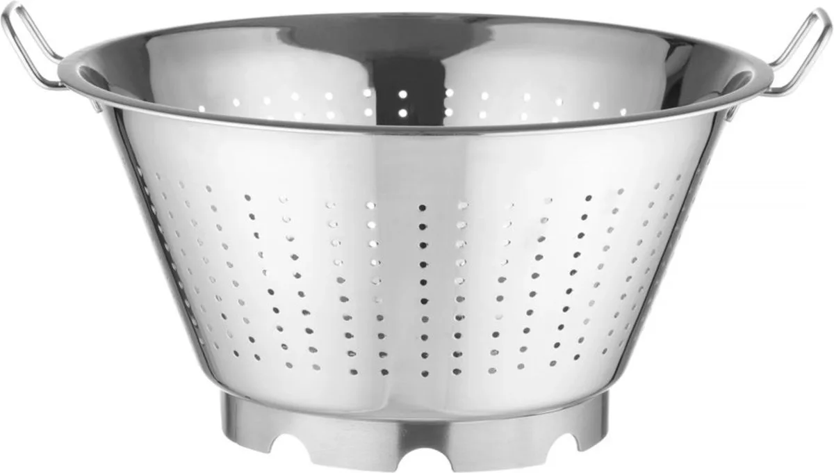 Vergiet met voet en handgrepen – roestvrij staal – vaatwasmachinebestendig – ø 365 mm by Hendi in Chroomstaal – product photo