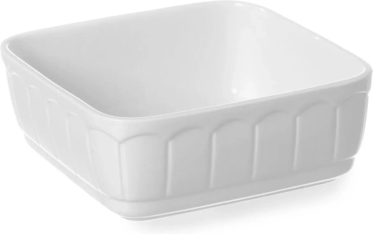 Vierkante ovenschaal – porselein – 1,1L – thermoshock bestendig – 165x165x65 mm van Hendi in Wit – productfoto