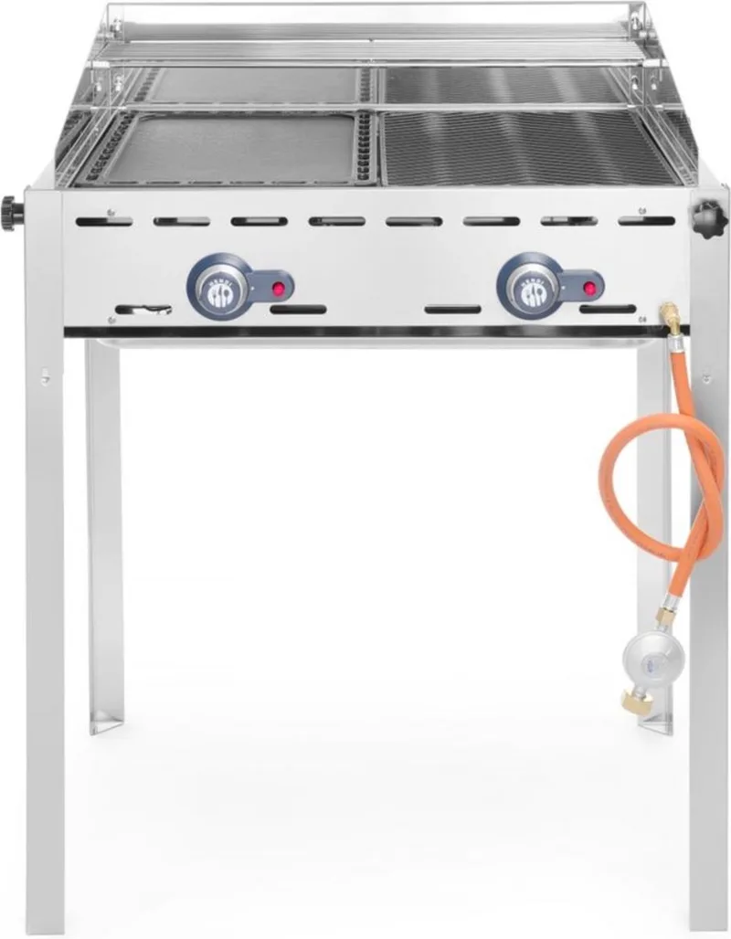 Windbestendige barbecue – 2 branders – roestvast staal – 11,6kW – 740x612x825 mm de Hendi en Rvs – photo produit