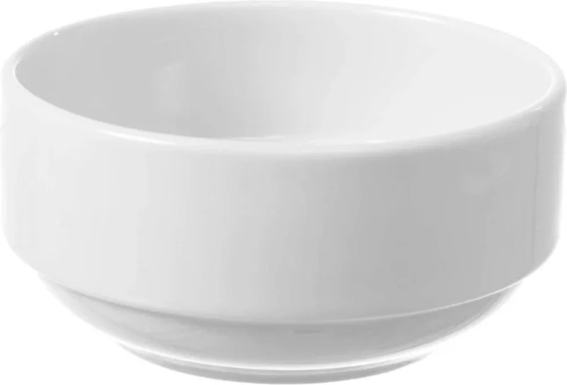 Witte saladeschaal – hotelporselein – versterkte randen – slijtvast – ⌀120mm by Hendi in White – product photo