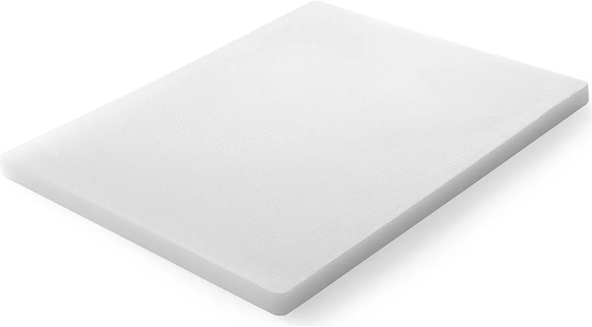 Witte snijplank 500 x 350 x 18 mm van HDPE met antislipvoeten voor keuken en voedselcontact van Hendi in Wit – productfoto