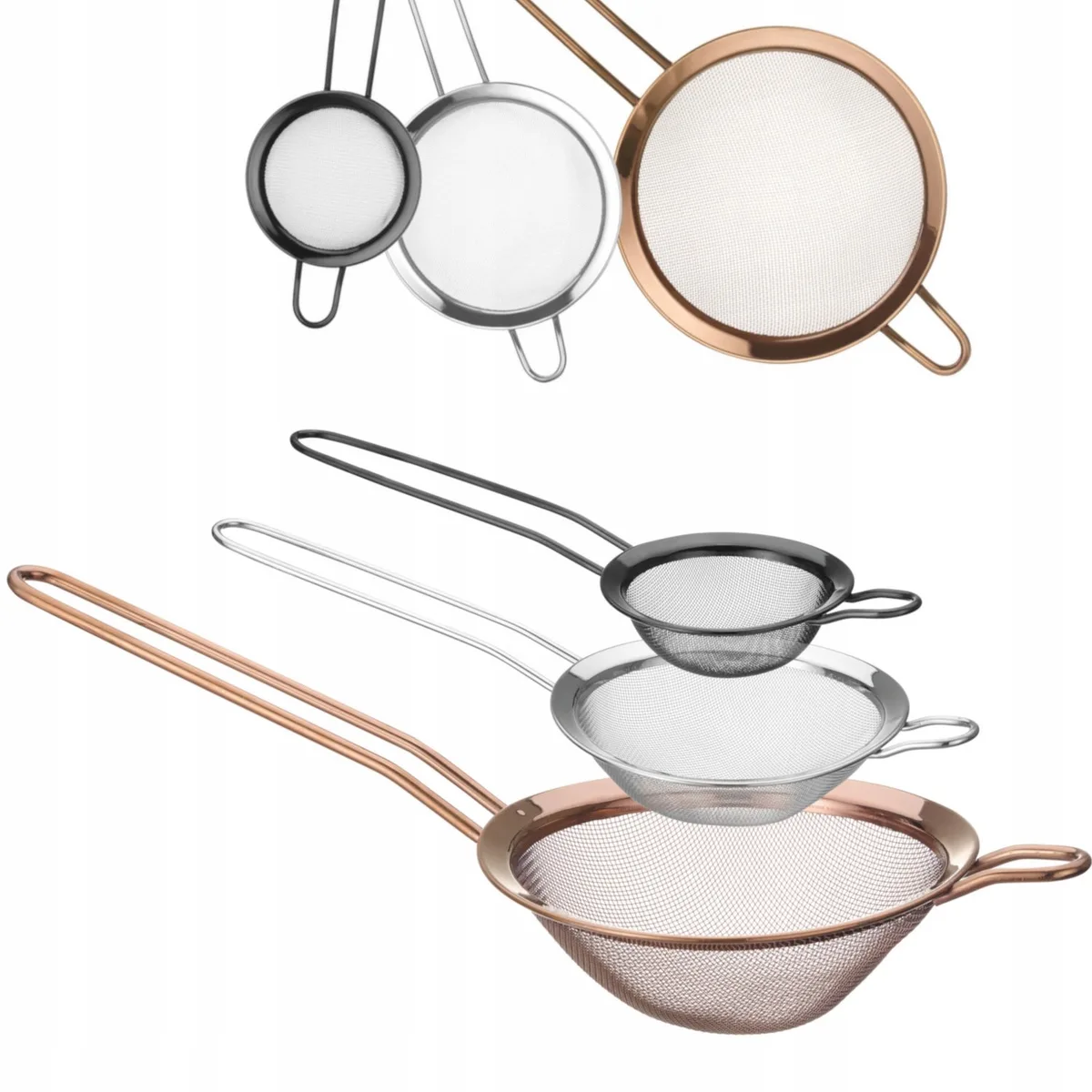 Zeef Set 3 stuks RVS - Keuken Zeefjes voor Diverse Toepassingen de Hendi en Argent – photo produit