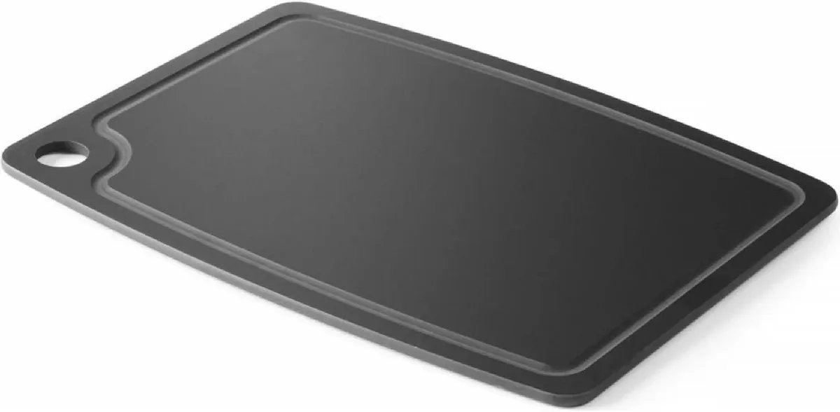 Zwarte snijplank – houtvezelcomposiet – antislip – vaatwasmachinebestendig – 370x275x6 mm van Hendi in Zwart – productfoto