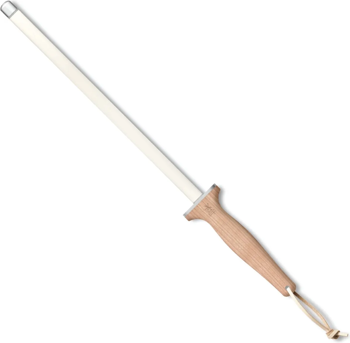 Aanzetstaal Keramisch – Korrel 600 – Lengte 31 cm – Corundin – Heft van Herder in Kersenhout – productfoto