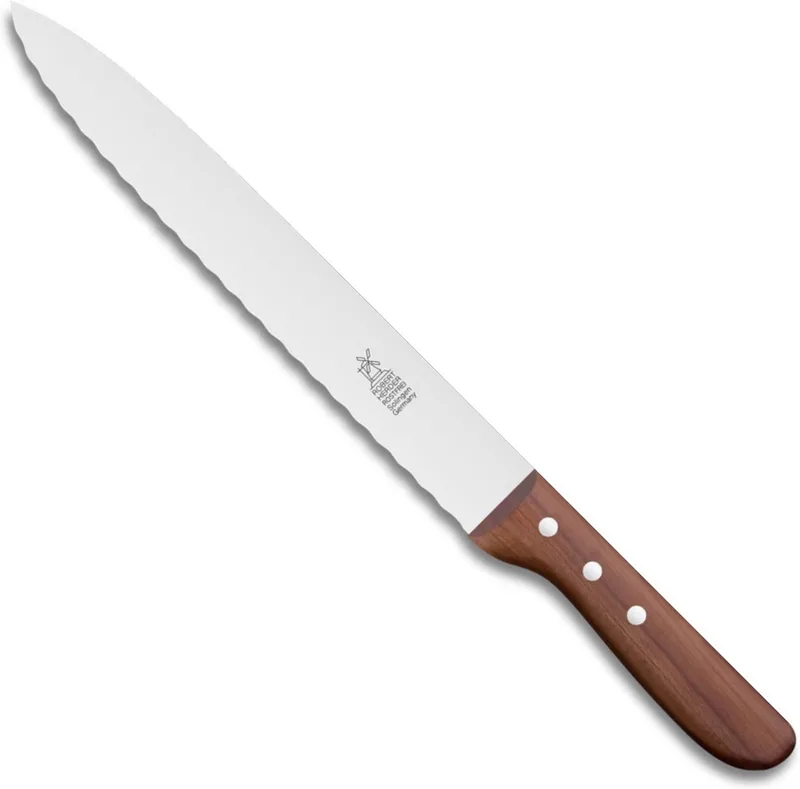Gevogeltemes / Vleesmes – RVS – met Golf – Lemmet 17 cm – Heft Pruimenhout von Herder in Silber – Produktfoto