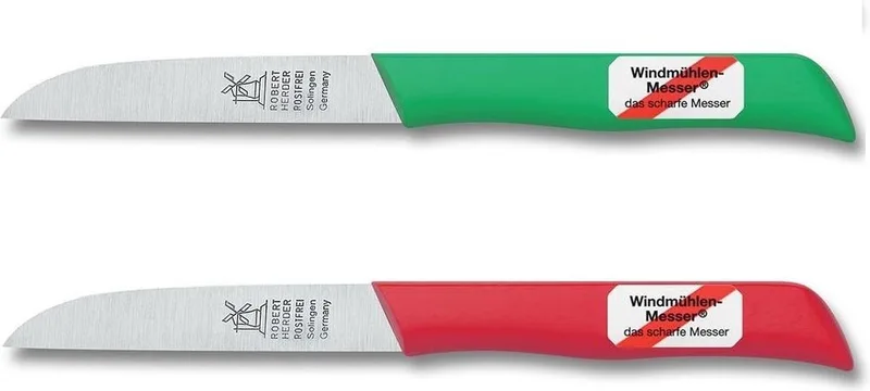 Klassiker 1966 2 x Groentemes - 8,5 cm - RVS - Kunstof als set by Herder in Rood en Groen – product photo